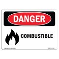 Signmission OSHA Danger Sign, 3.5" Height, 5" Width, Combustible, Landscape, DS-D-35-L-2001-10PK OS-DS-D-35-L-2001-10PK